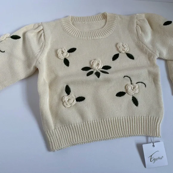 NWT. 2CUTE Floral Sweater - Picture 3 of 10
